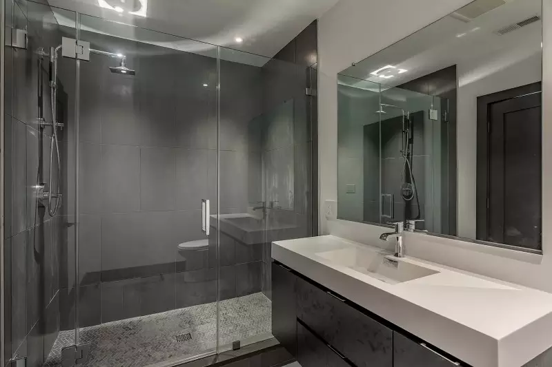 Gray and White Bathroom
