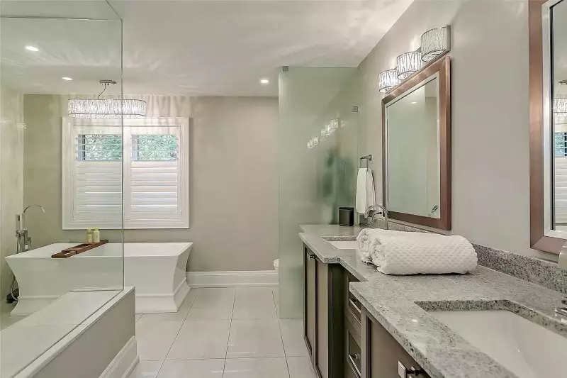 Gray Tile Bathroom