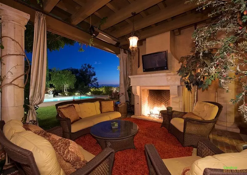 Covered Patio with Fireplace